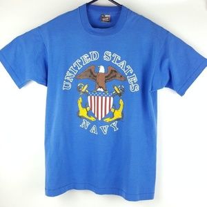 90's U.S. Navy Eagle Flag Logo Single Stitch Sz L